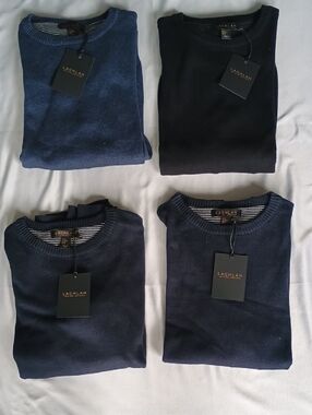 NWT Lachlan Crewneck Sweater Mens MEDIUM 100% Cotton /EACH